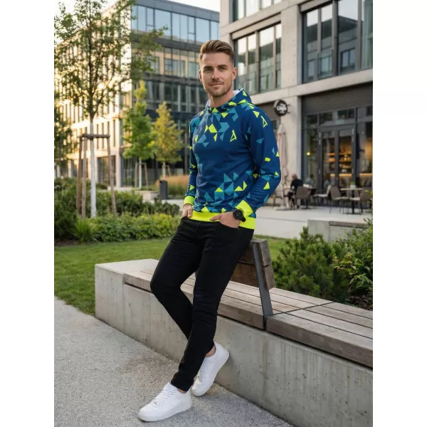  Férfi prémium funkcionális pulóver ALTISPORT VOJ/ALM108MI01 SÖTÉTKÉK-NEONSÁRGA 