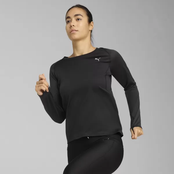  Ing PUMA W RUN VELOCITY LONG SLEEVE (POLY) 52658101 PUMA FEKETE 