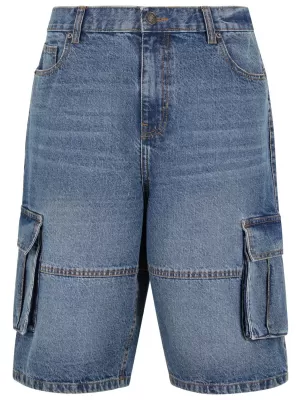 Rövidnadrág URBAN CLASSICS TB7367 A KÖZEPES MÉLYKÉK MOSOTT
