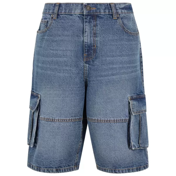  Rövidnadrág URBAN CLASSICS TB7367 A KÖZEPES MÉLYKÉK MOSOTT 