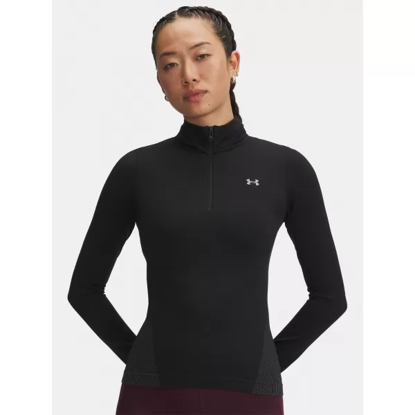  Női póló UNDER ARMOUR UA VANISH SEAMLESS 1/4 ZIP 6000644-003 FEKETE 