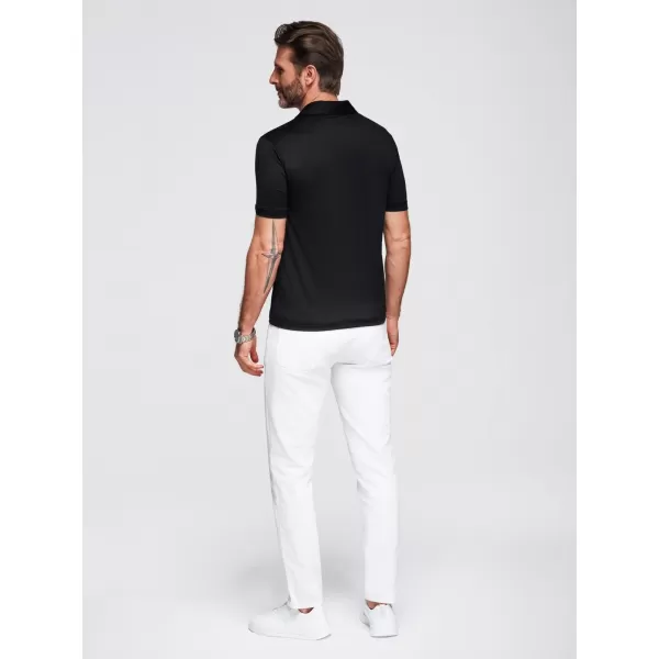  Mens t -phirt gallérral OMBRE OM-POSS-0150 FEKETE 