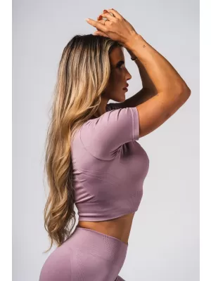 Formázó varrat nélküli crop top FLOW SEAMLESS 499 PINK Nebbia