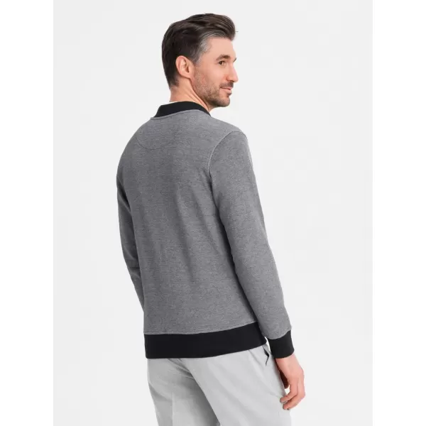  Férfi pulóver OMBRE OM-SSZP-0210 FEKETE 