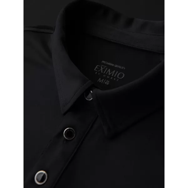  Mens t -phirt gallérral OMBRE OM-POSS-0150 FEKETE 