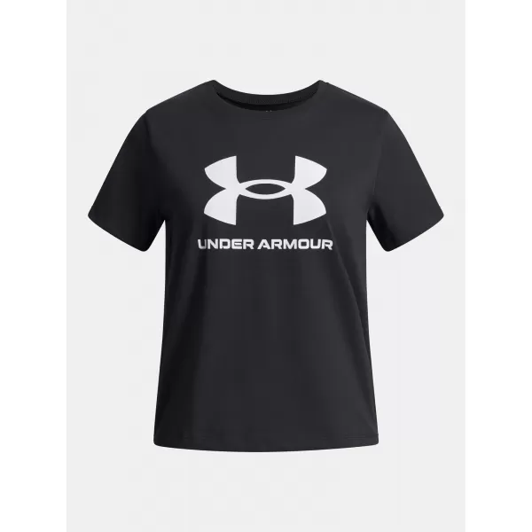  Lányos póló UNDER ARMOUR UA BIG LOGO SS 1389756-001 FEKETE 