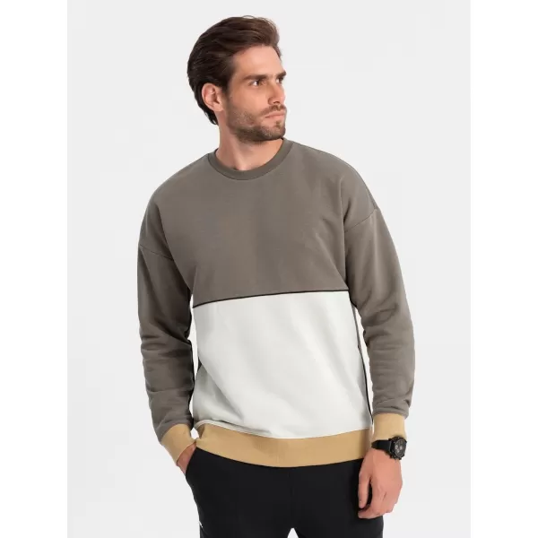  Férfi pulóver OMBRE B1673 KHAKI 