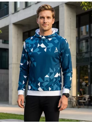 Férfi prémium funkcionális pulóver ALTISPORT VOJ/ALM108MI01 SÖTÉTKÉK-FEHÉR