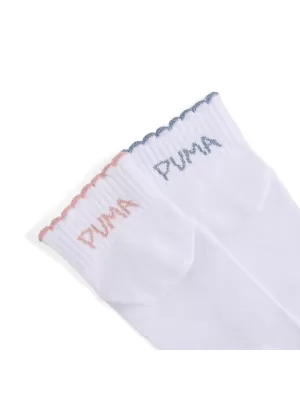 Zokni PUMA GIRLS SCALLOP EDGE QUAR 94723501 FEHÉR/RÓZSASZÍN