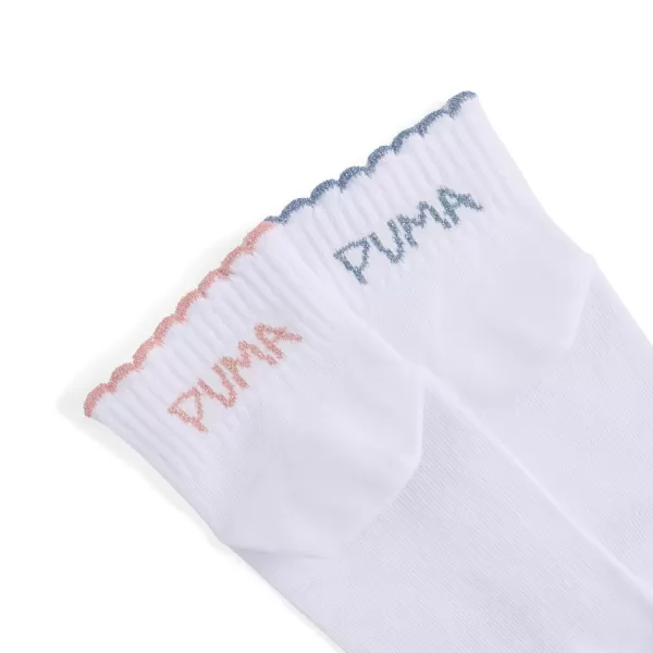  Zokni PUMA GIRLS SCALLOP EDGE QUAR 94723501 FEHÉR/RÓZSASZÍN 