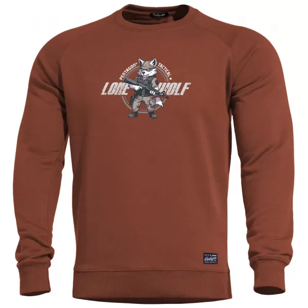  Pulóver PENTAGON HAWK SWEATER LONE WOLF K09019 BARNA VÖRÖS 