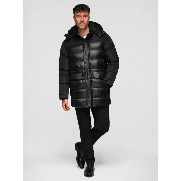  Kabát OMBRE OM-JALJ-0266 FEKETE 