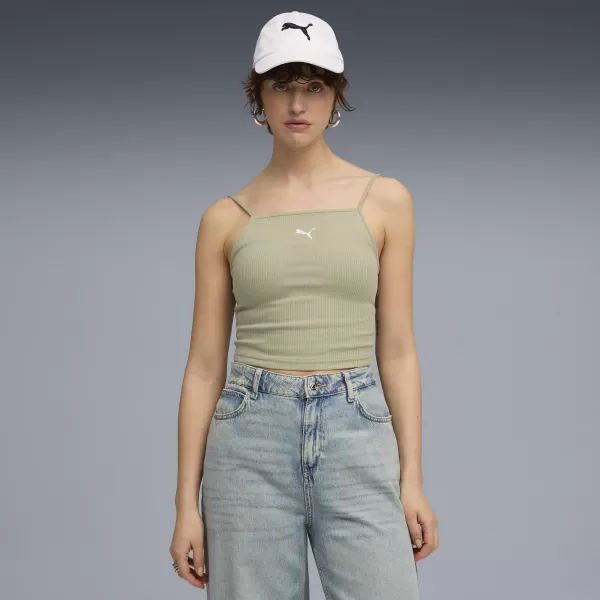  Tartály teteje PUMA WARDROBE ESS RIBBED TANK TOP 62977182 LUX HADSEREG 