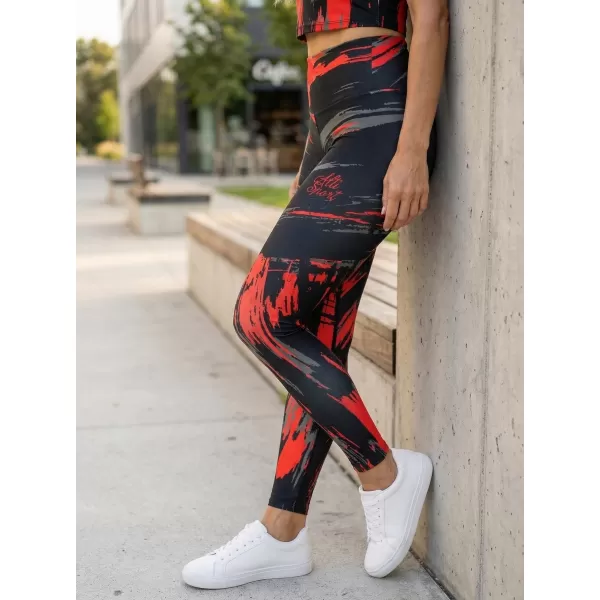  Női prémium crop top ALTISPORT VOJ/ALW010TR07 ČERNOČERVENÁ FEKETE ÉS PIROS 