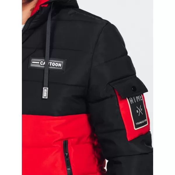  Kabát DSTREET TX5052 FEKETE/PIROS 