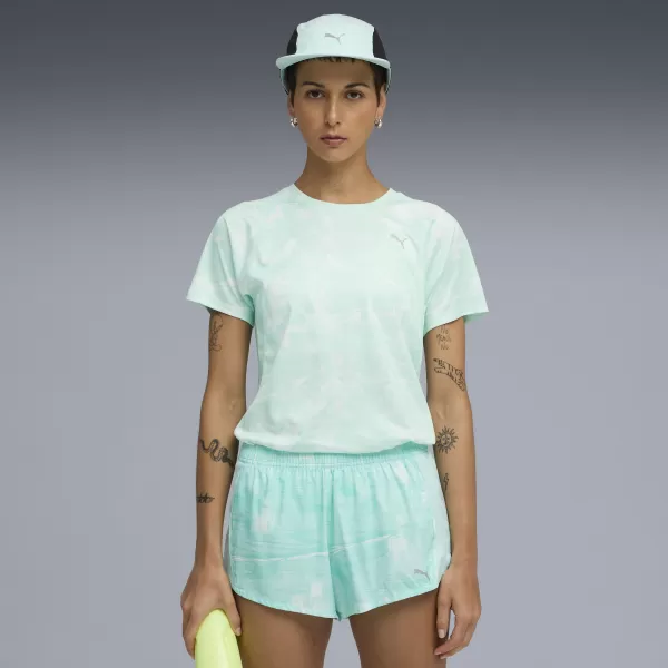  Női póló PUMA W RUN VELOCITY AOP TEE 52759945 MENTA OLVAD 