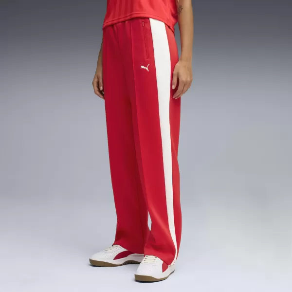  Női melegítőnadrág PUMA T7 ALWAYS ON STRAIGHT TRACK PANTS OP 62979711 MINDEN IDŐK PIROS 