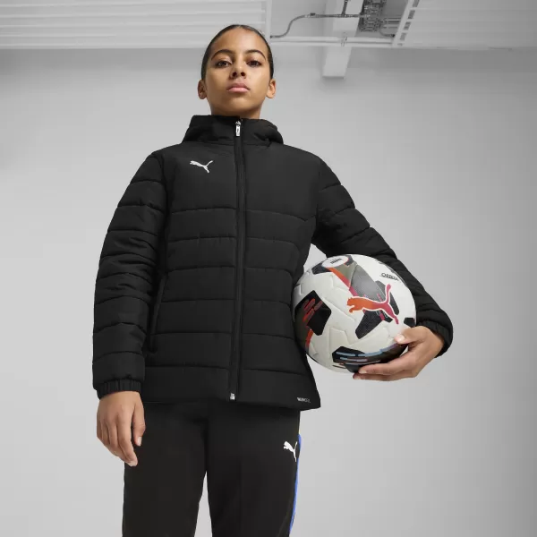  Kabát PUMA TEAMADDITIONS HOODED PADDED JACKET JR 65973803 PUMA FEKETE/PUMA EZÜST 
