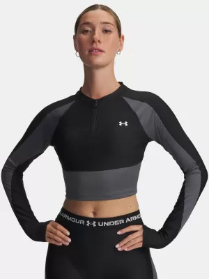 Női póló UNDER ARMOUR UA HG RIB 1/4 ZIP 6003981-004 FEKETE