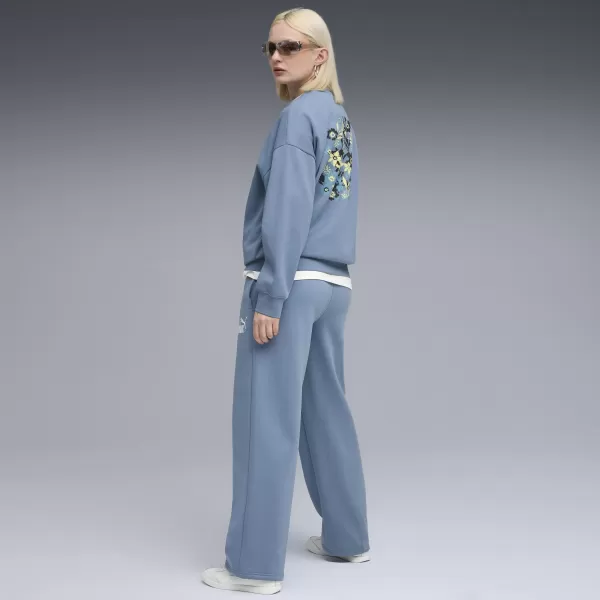  Női pulóver PUMA ESS NATURE 2 0 OVERSIZED CREW FL 68807834 HŰVÖS KÉK 