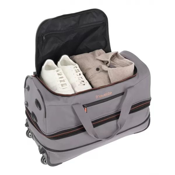  Táska TRAVELITE BASICS WHEELED DUFFLE S SZÜRKE/NARANCS 