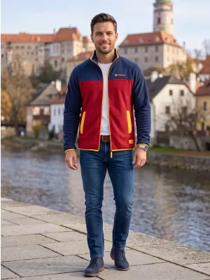 Férfi polár pulóver ALTISPORT GAMEL BURGUNDIA