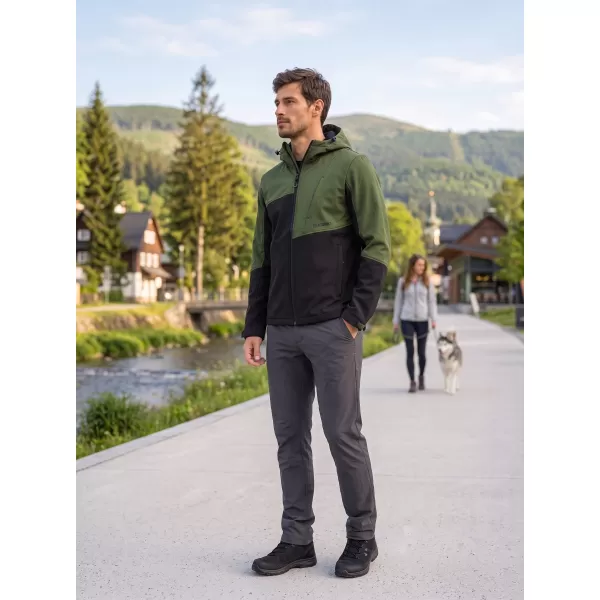  Férfi softshell dzseki ALTISPORT GAN KHAKI/FEKETE 