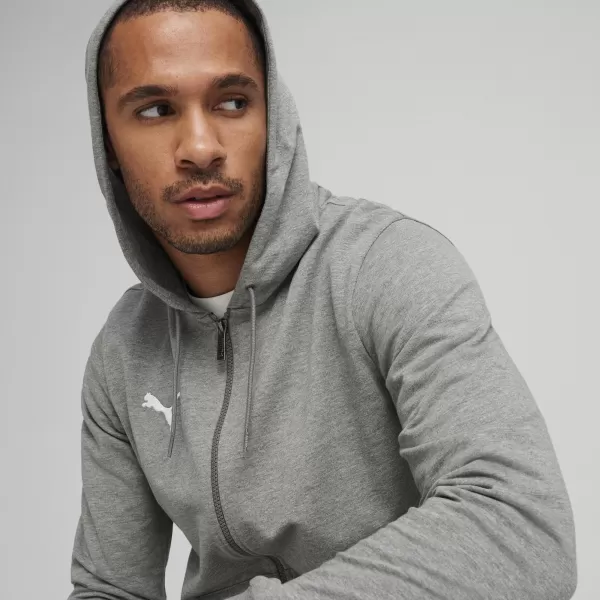  Kabát PUMA TEAMGOAL CASUALS HOODED JACK 658595_33 KÖZEPES SZÜRKE HEATHER/FEHÉR 