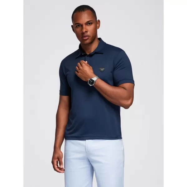 Mens t -phirt gallérral OMBRE OM-POSS-0150 SÖTÉTKÉK 