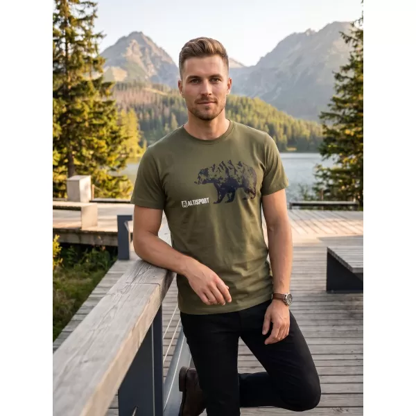  Férfi t -póló rövid ujjú ALTISPORT ALM193129 KHAKI 