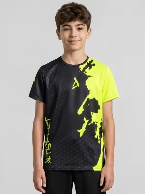 Gyermekfunkciós T -piró prémium ALTISPORT VOJ/ALM112TR01 FEKETE-FLUO SÁRGA