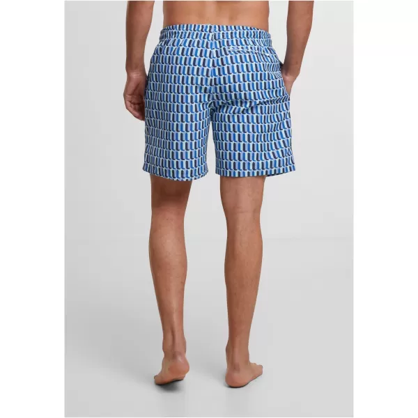  Fürdési rövidnadrág URBAN CLASSICS TB2679 KÉK RETRO MINTÁZAT 