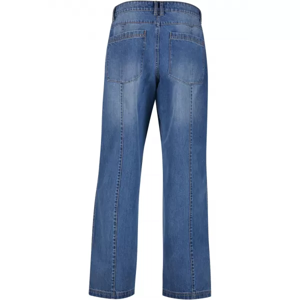  Férfi farmer URBAN CLASSICS TB7605 KÖZÉP MÉLYKÉK MOSOTT 