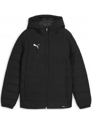Kabát PUMA TEAMADDITIONS HOODED PADDED JACKET JR 65973803 PUMA FEKETE/PUMA EZÜST