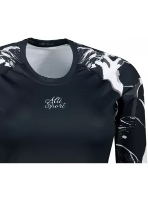 Női funkcionális T -piró hosszú ujjú prémiummal ALTISPORT VOJ/ALW114TR03 FEKETE