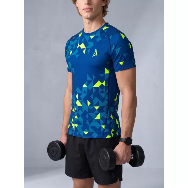  Férfi funkcionális tömörítés T -piró prémium ALTISPORT VOJ/ALM108TR04 NAVY-NEON SÁRGA 