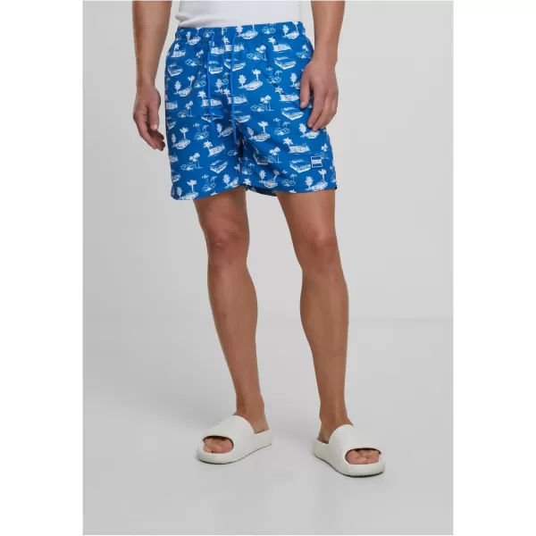  Fürdési rövidnadrág URBAN CLASSICS TB2679 ÉLÉNKKÉK/FEHÉR 