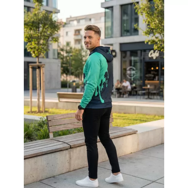  Férfi funkcionális pulóver prémium ALTISPORT VOJ/ALM112MI01 TYRKYS 