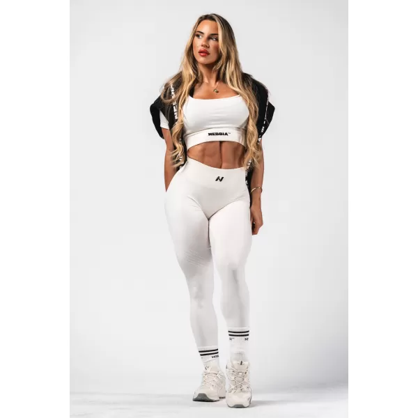  Varrás nélküli, maximum push-up leggings formázása FLOW SEAMLESS 497 CREAM Nebbia 
