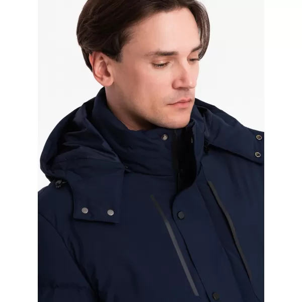  Férfi téli kabát OMBRE OM-JAHP-0306 SÖTÉTKÉK 