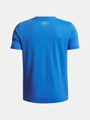 Fiú póló UNDER ARMOUR UA B LOGO WORDMARK SS KÉK