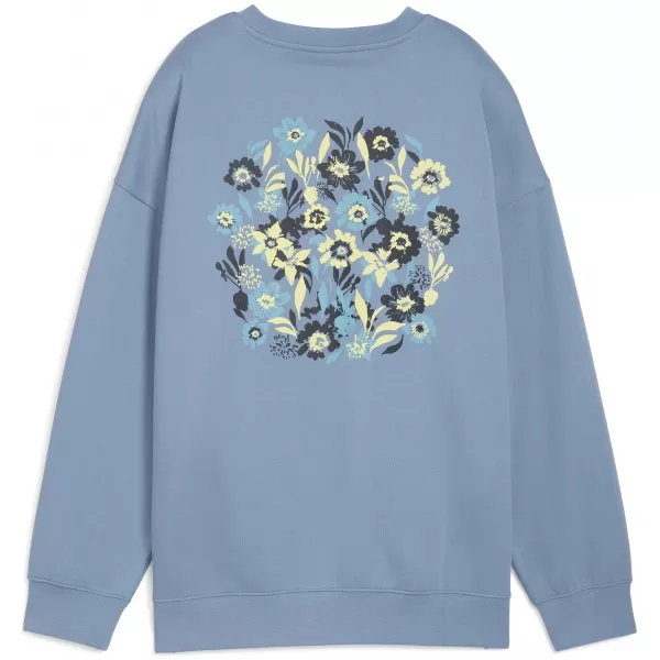  Női pulóver PUMA ESS NATURE 2 0 OVERSIZED CREW FL 68807834 HŰVÖS KÉK 