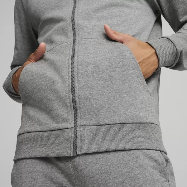  Kabát PUMA TEAMGOAL CASUALS HOODED JACK 658595_33 KÖZEPES SZÜRKE HEATHER/FEHÉR 