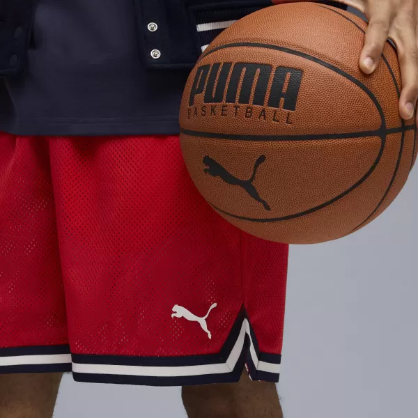  Rövidnadrág PUMA HOOPERHOTLINE AOP 7" SHORTS 63283701 MINDEN IDŐKRE PIROS/AOP 