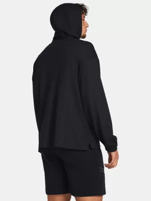 Férfi pulóver UNDER ARMOUR UA RIVAL WAFFLE HOODIE 1383108-001 FEKETE