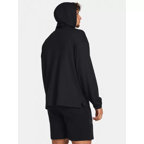  Férfi pulóver UNDER ARMOUR UA RIVAL WAFFLE HOODIE 1383108-001 FEKETE 