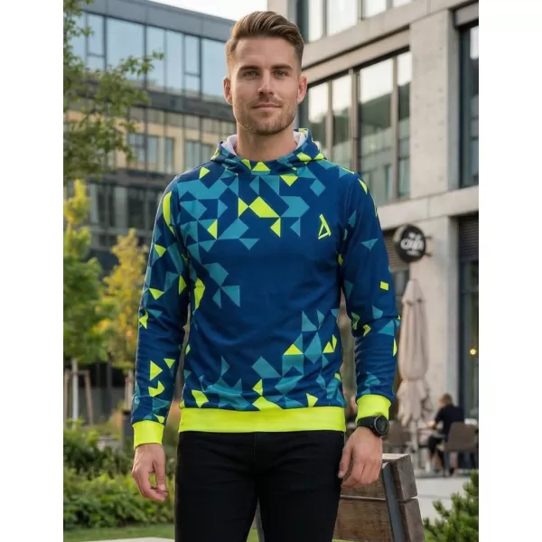  Férfi prémium funkcionális pulóver ALTISPORT VOJ/ALM108MI01 SÖTÉTKÉK-NEONSÁRGA 