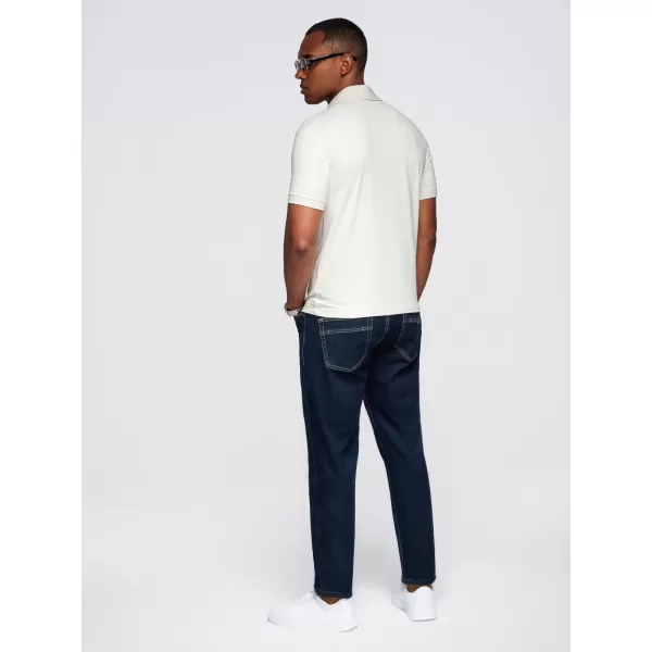  Mens t -phirt gallérral OMBRE OM-POSS-0150 KRÉM 