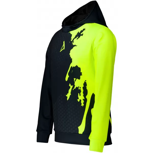  Férfi funkcionális pulóver prémium ALTISPORT VOJ/ALM112MI01 FEKETE-FLUO SÁRGA 