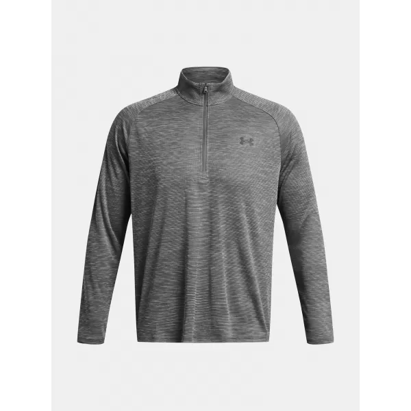  Férfi póló UNDER ARMOUR UA TECH TEXTURED 1/2 ZIP 1382797-025 SZÜRKE 
